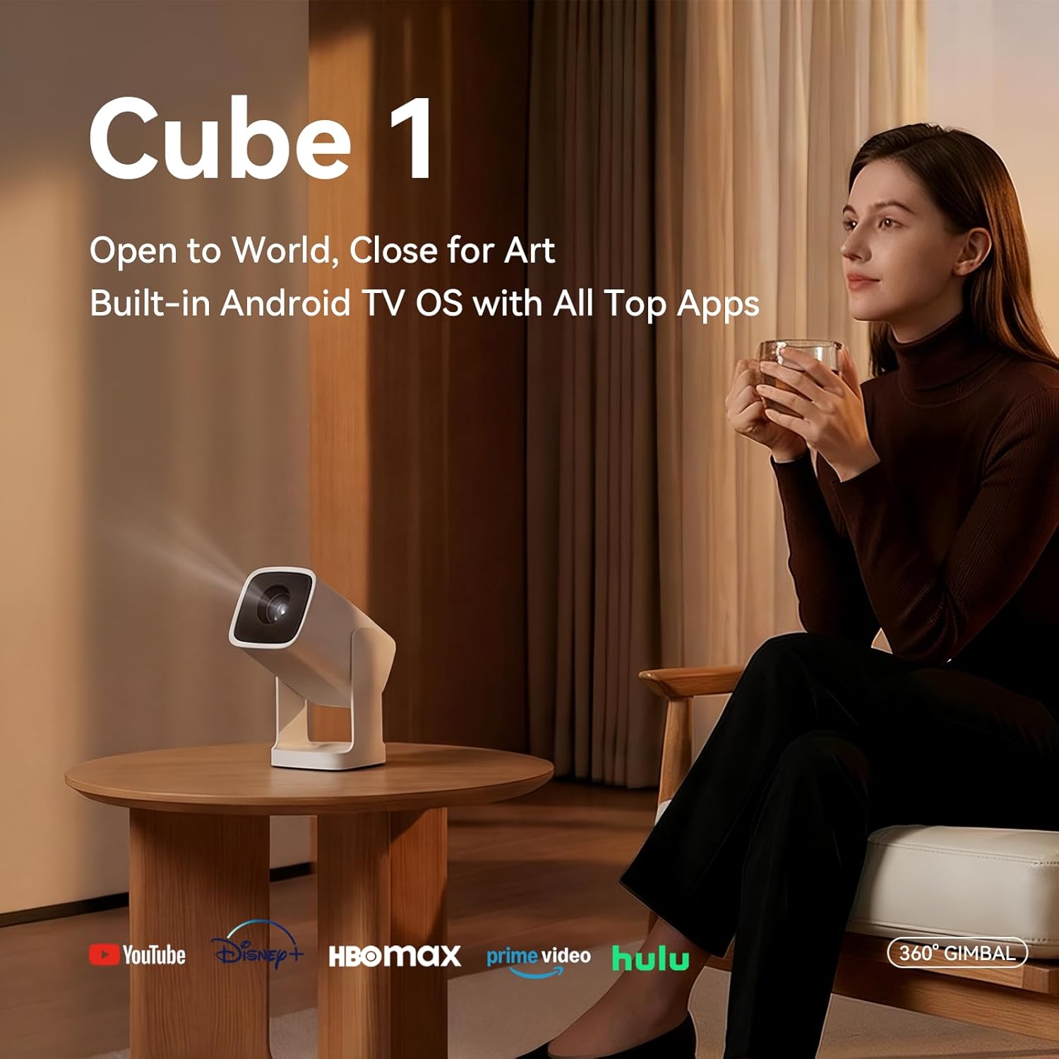 WANBO CUBE 1 360 ADJUSTABLE SMART PROJECTOR WITH WI-FI AND BLUETOOTH ANDROID TV 11 SKY BLUE - Image 2