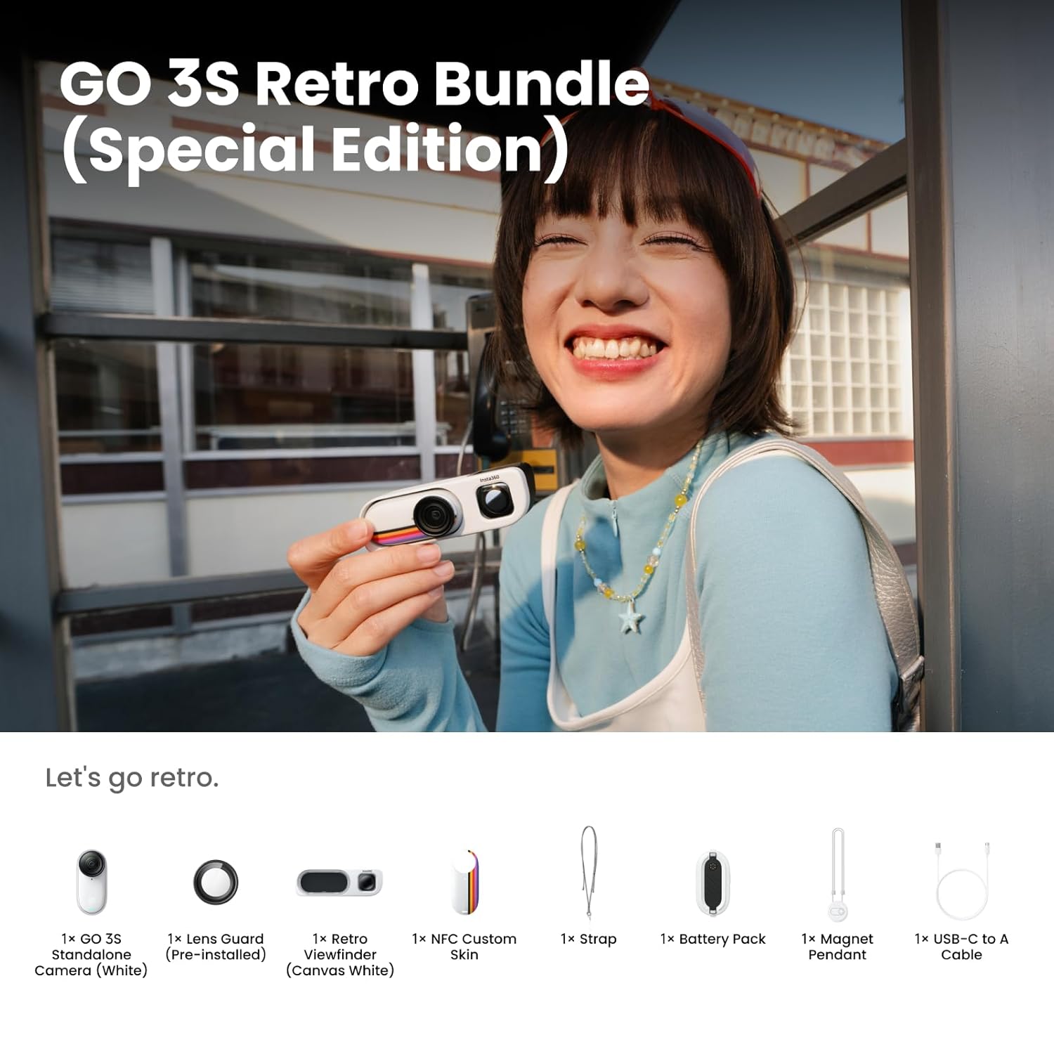 INSTA360 GO 3S RETRO BUNDLE SPECIAL EDITION WITH BATTERY PACK 128GB CINSAATA - Image 3