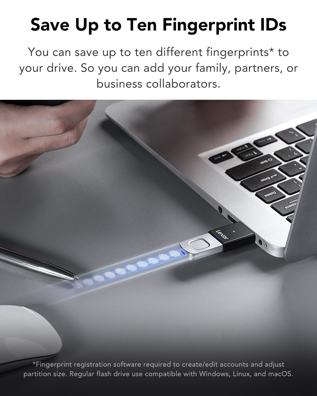LEXAR JUMPDRIVE FINGER PRINT F35 PRO USB 3.2 GEN 1 400MBS 128GB LJDF35P128G-RNBNG - Image 4