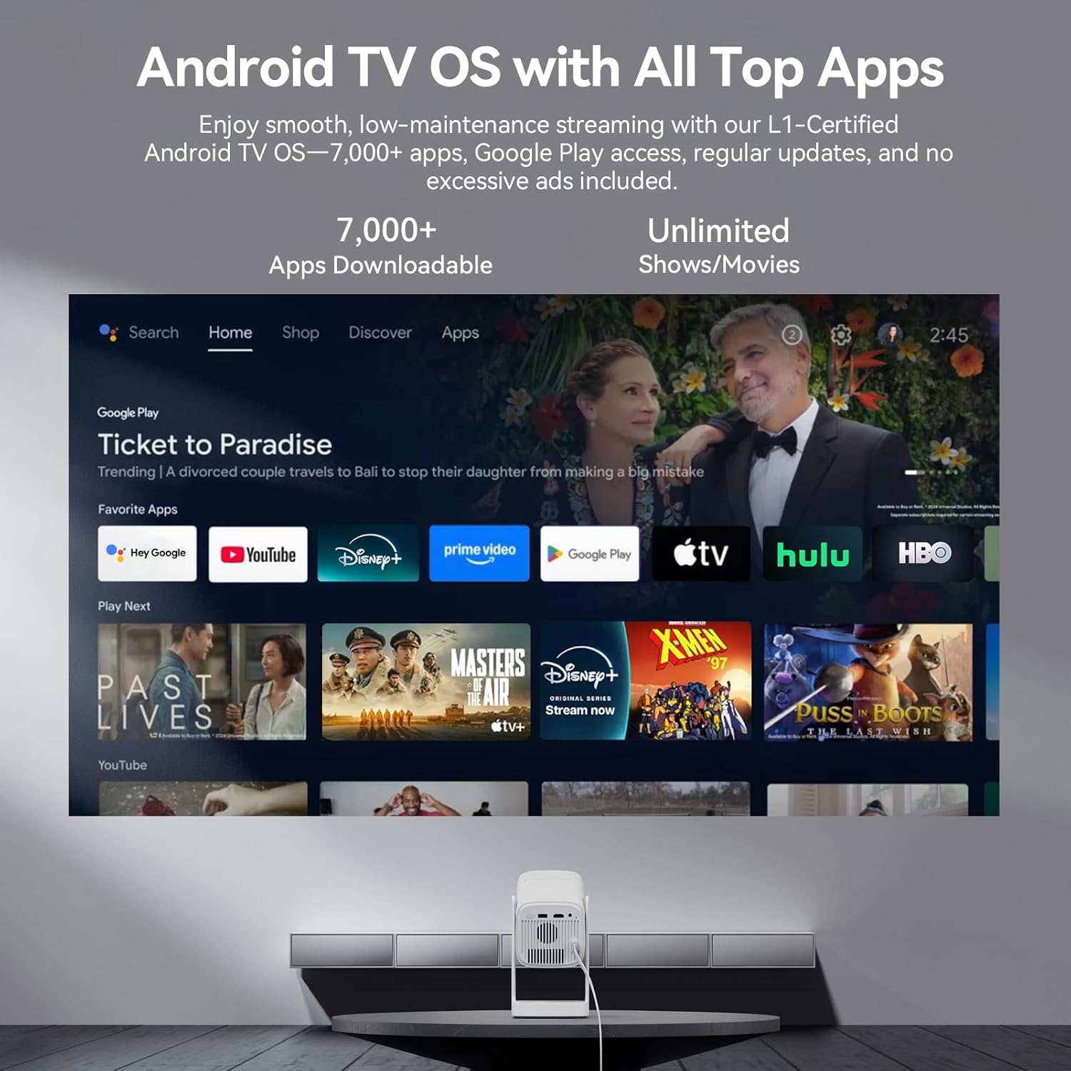 WANBO CUBE 1 360 ADJUSTABLE SMART PROJECTOR WITH WI-FI AND BLUETOOTH ANDROID TV 11 SKY BLUE - Image 4