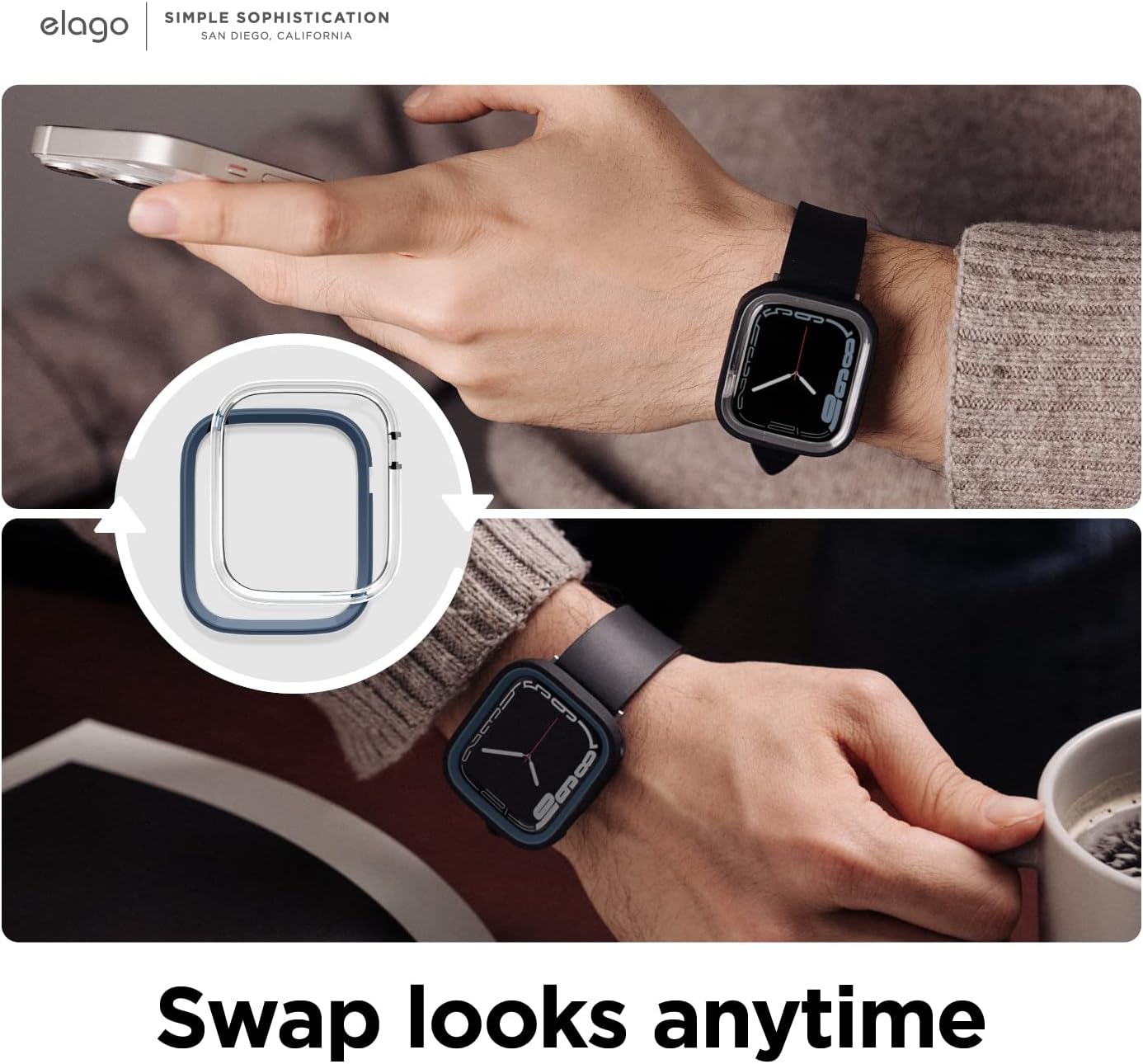 ELAGO APPLE WATCH 40/41MM TPU DUO CASE JEAN INDIGO EAW41DUO-BKJIN - Image 2