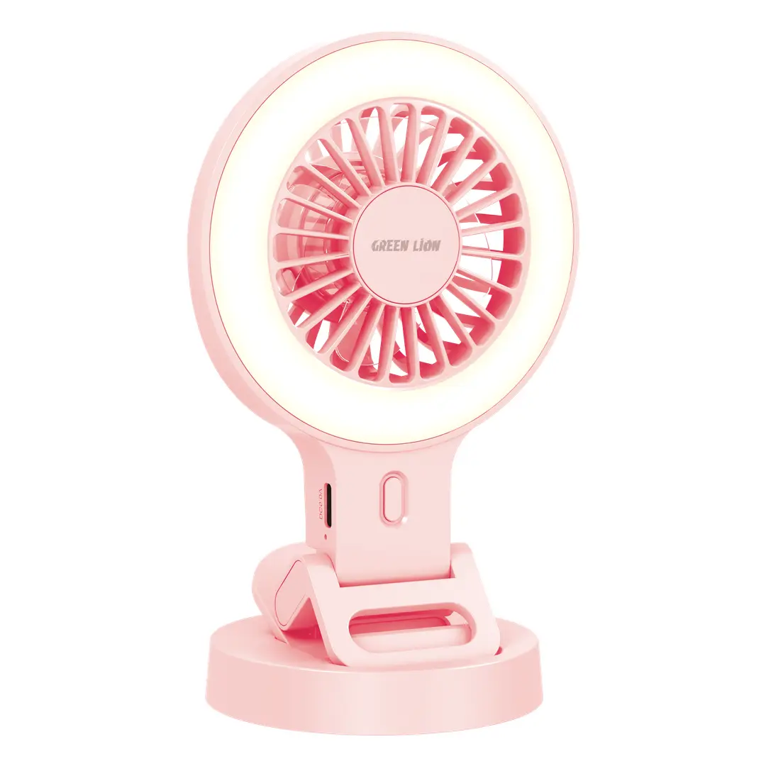 GREEN LION AIR GLOW CLIP-ON RECHARGEABLE FAN PINK GNPF3AGFANPK - Image 2