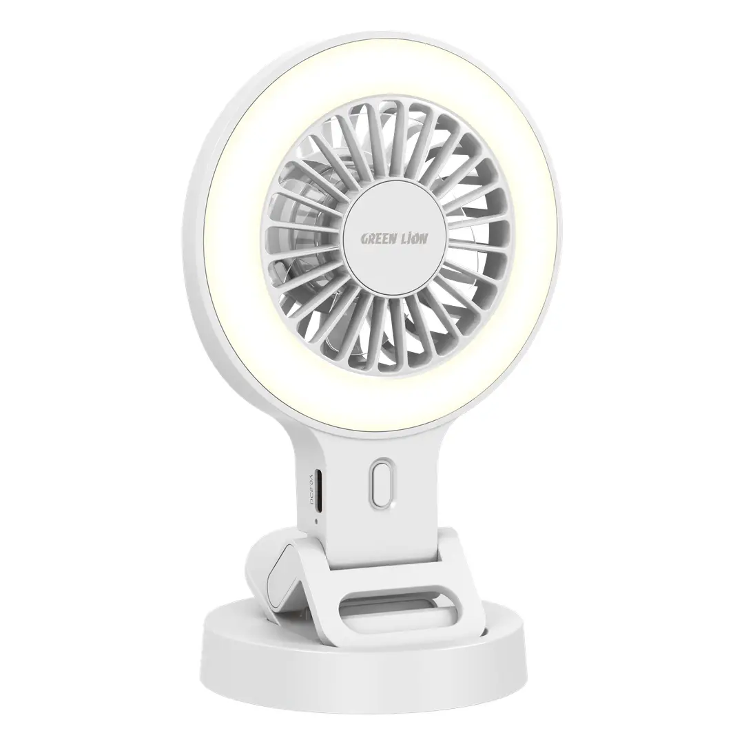 GREEN LION AIR GLOW CLIP ON RECHARGEABLE FAN WHITE GNPF3AGFANWH - Image 2