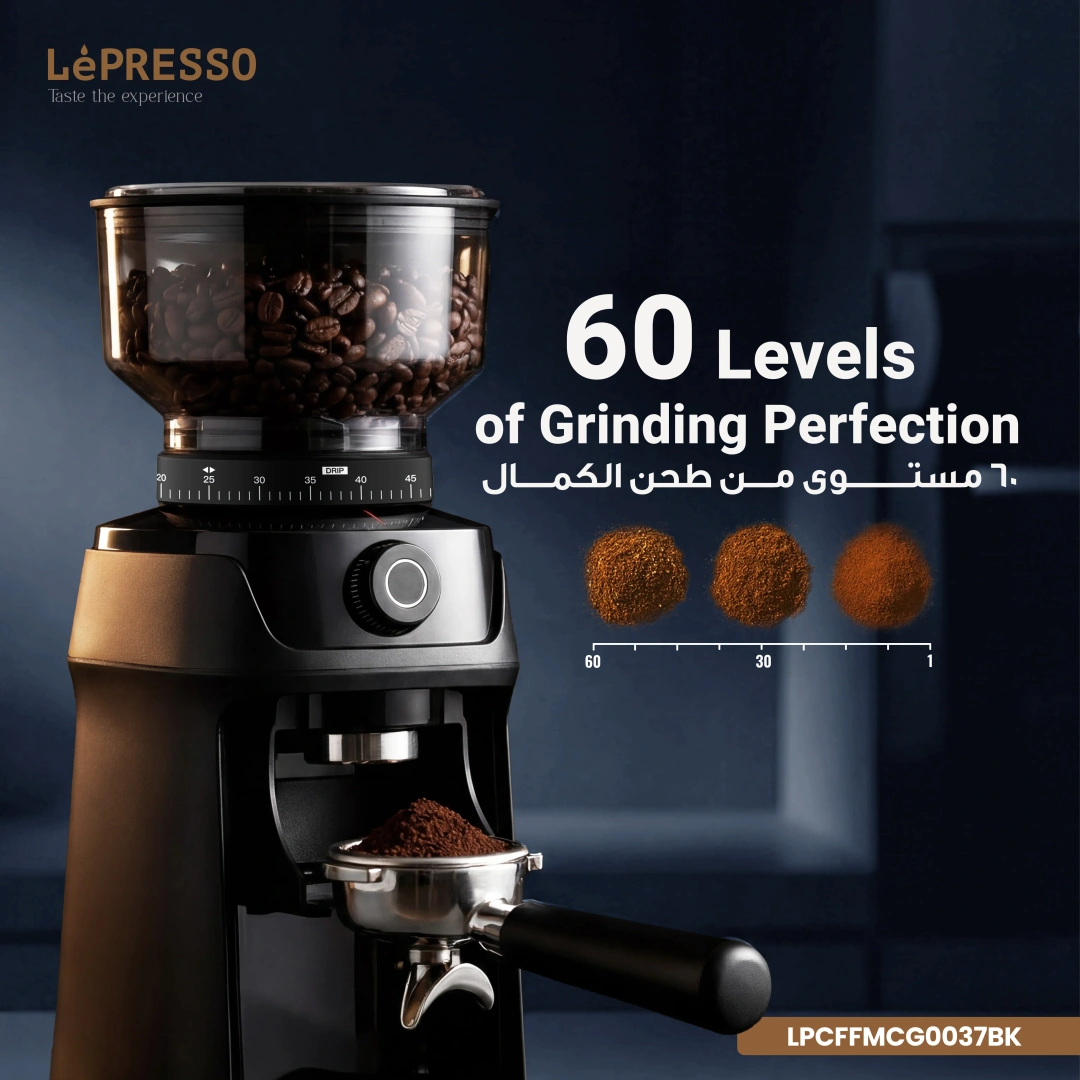 LEPRESSO MACINARE STAINLESS STEEL BURR GRINDER BLACK LPCFFMCG0037BK - Image 3