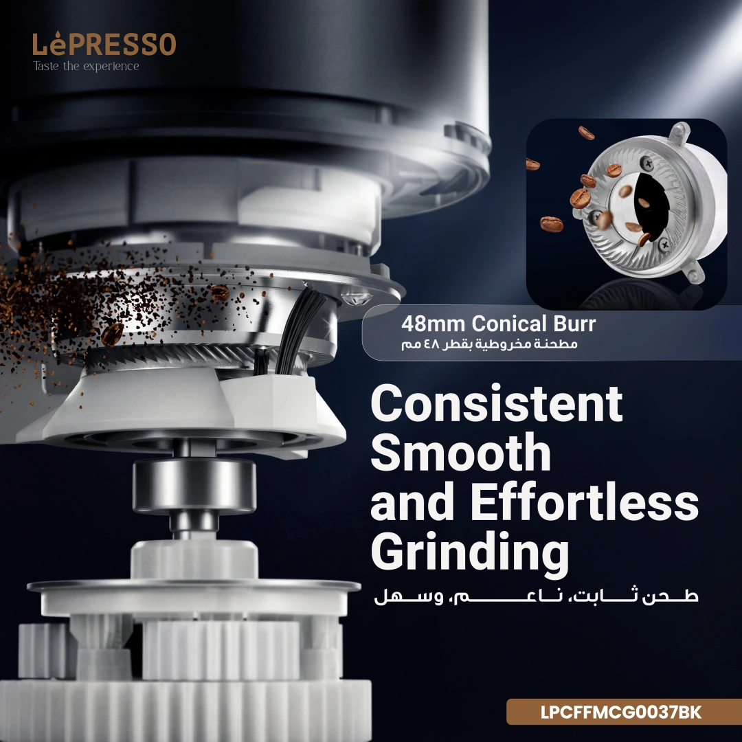 LEPRESSO MACINARE STAINLESS STEEL BURR GRINDER BLACK LPCFFMCG0037BK - Image 6