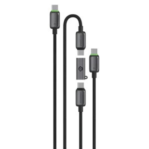 Stay connected and powered with the Powerology Argos Dual USB-C Cables 3M with Connector Grey PCAB37GY
