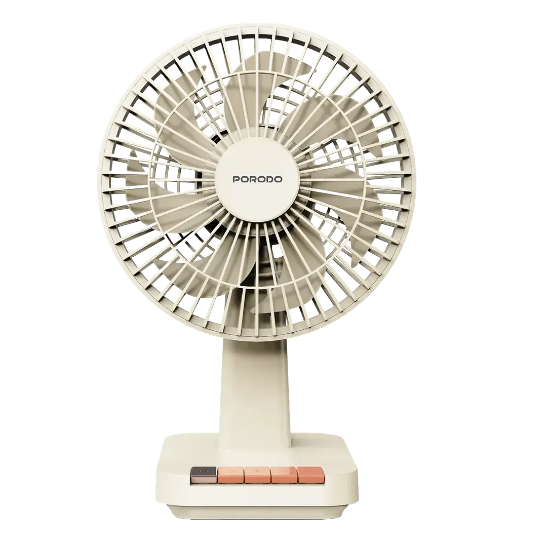 PORODO LIFESTYLE CHILLO DESK PORTABLE DESK FAN WITH OSCILLATING FUNCTION AND INDICATOR LIGHTS BEIGE PDLFSTDF1BG - Image 2