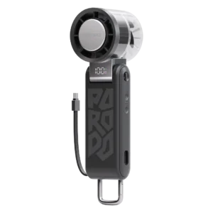 PORODO CHILLO VOLT FOLDABLE HANDHELD FAN BLACK PDLFSTSM102BK