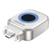 The PORODO AUTO RELEASE SMART AUTO-CUTOFF CHARGING ADAPTER TYPE C COMPATIBLE SILVER PDSCX01SL