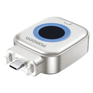The PORODO AUTO RELEASE SMART AUTO-CUTOFF CHARGING ADAPTER TYPE C COMPATIBLE SILVER PDSCX01SL
