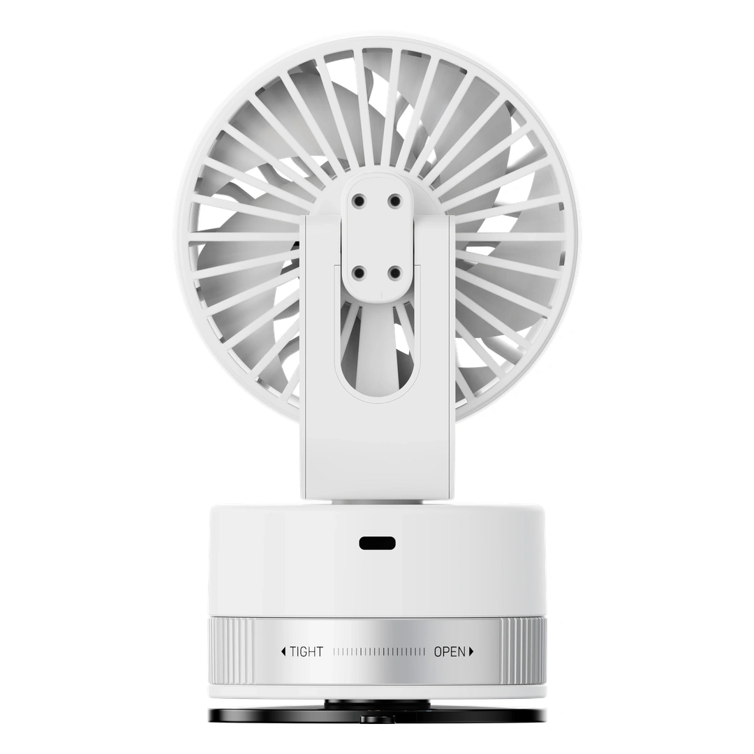 PORODO CHILLO LUXE PORTABLE SUCTION CUP FAN WITH 4000 MAH RECHARGEABLE BATTERY WHITE PDLFSTF608WH - Image 2