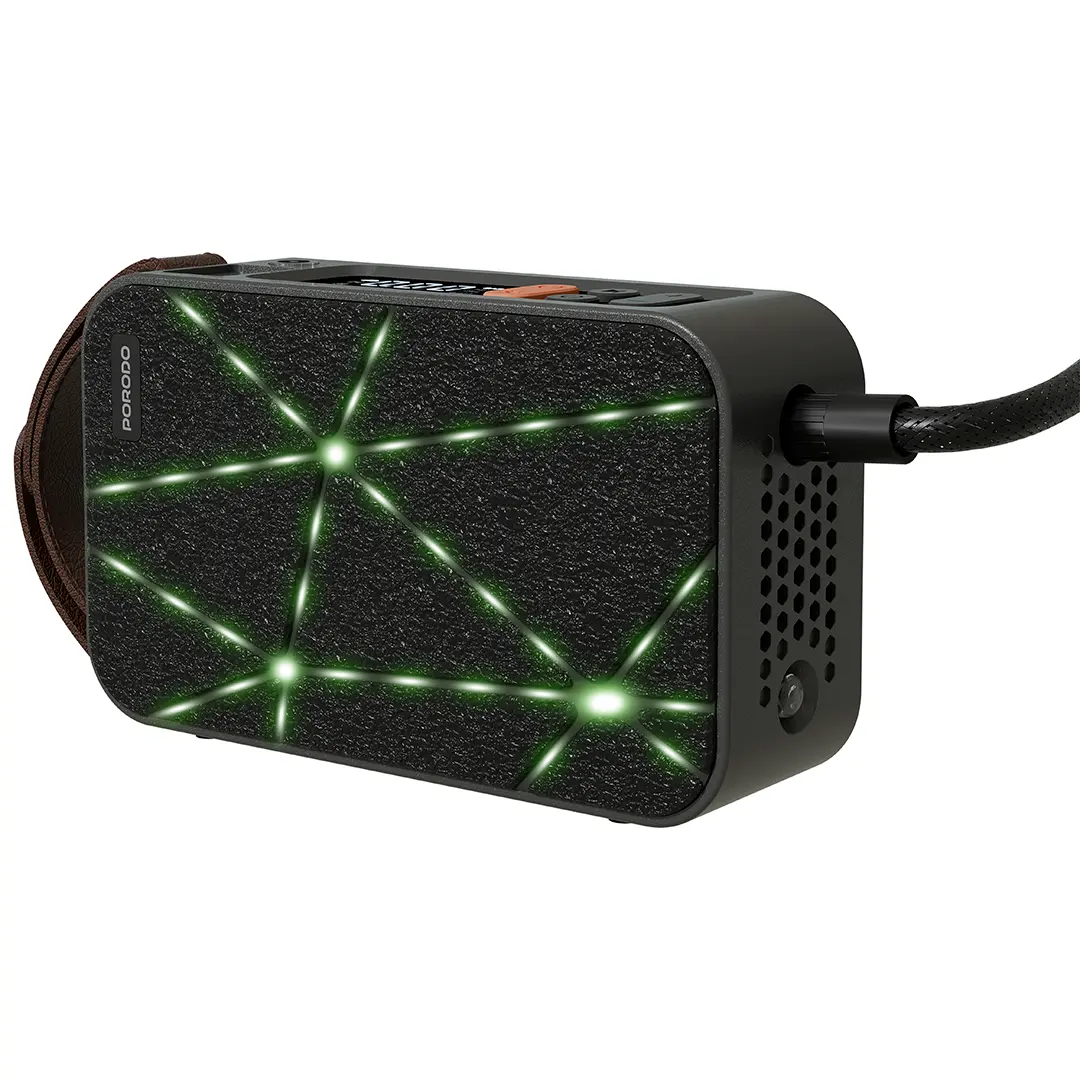 PORODO FLATOR 60W CAR TIRE INFLATOR WITH 4000 MAH BATTERY BLACK PDGA03BK - Image 2