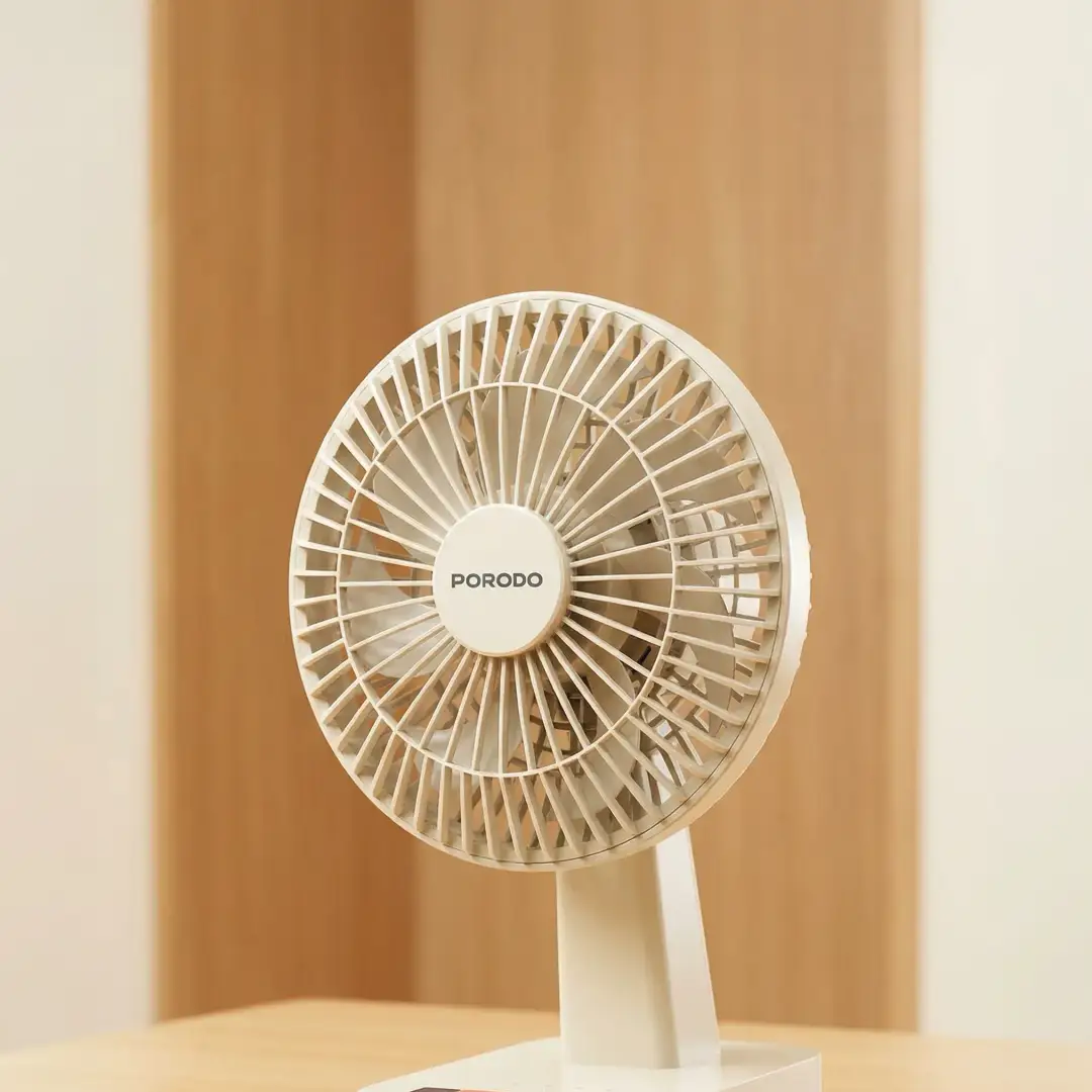 PORODO LIFESTYLE CHILLO DESK PORTABLE DESK FAN WITH OSCILLATING FUNCTION AND INDICATOR LIGHTS BEIGE PDLFSTDF1BG - Image 4