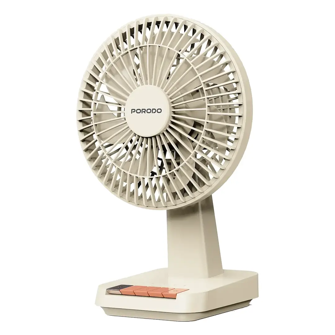PORODO LIFESTYLE CHILLO DESK PORTABLE DESK FAN WITH OSCILLATING FUNCTION AND INDICATOR LIGHTS BEIGE PDLFSTDF1BG - Image 3