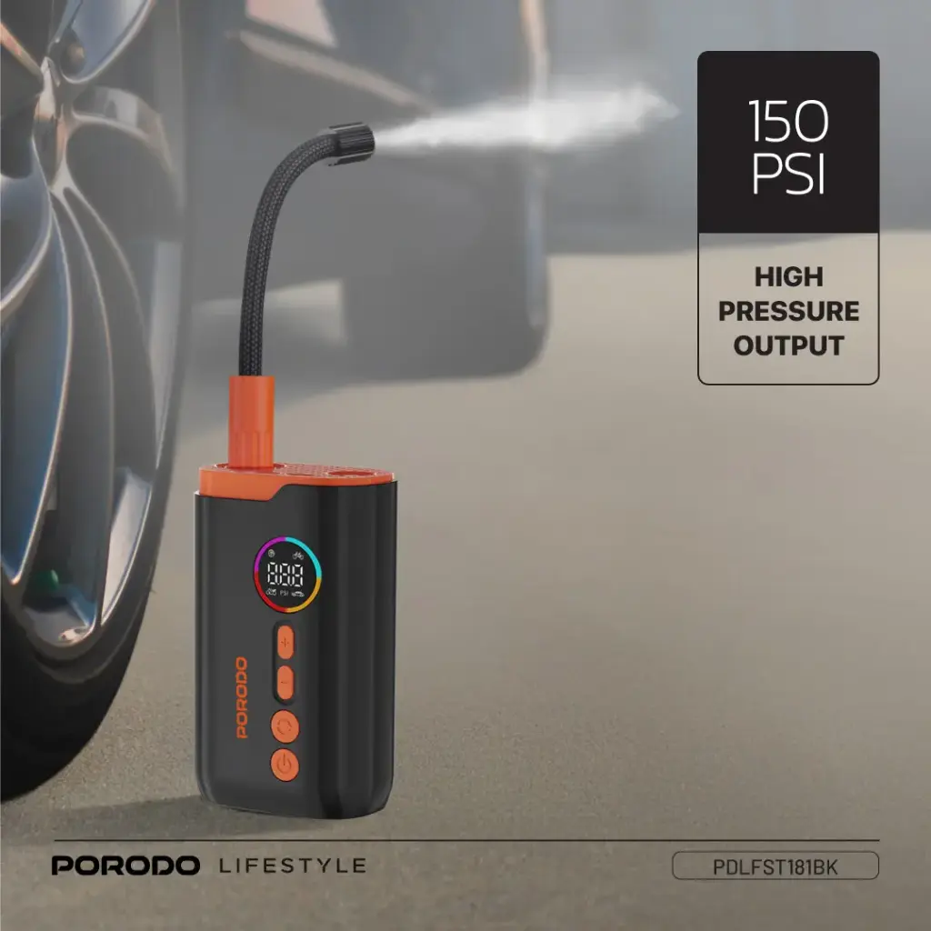 PORODO LIFESTYLE ELECTRIC AIR INFLATOR BLACK PDLFST181BK - Image 3