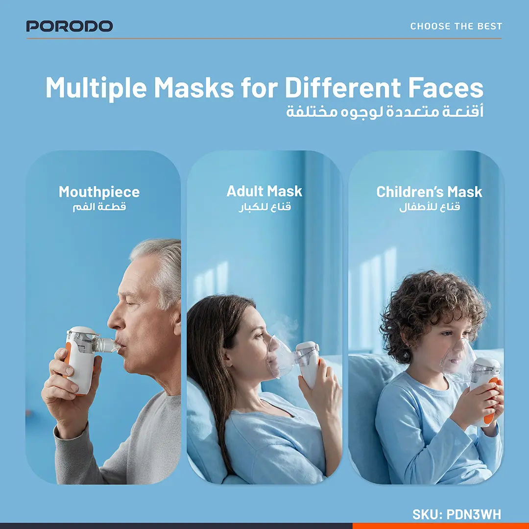 PORODO LIVEON PORTABLE NEBULIZER RECHARGEABLE AND SUFER FINE PARTICLES WHITE PDN3WH - Image 6