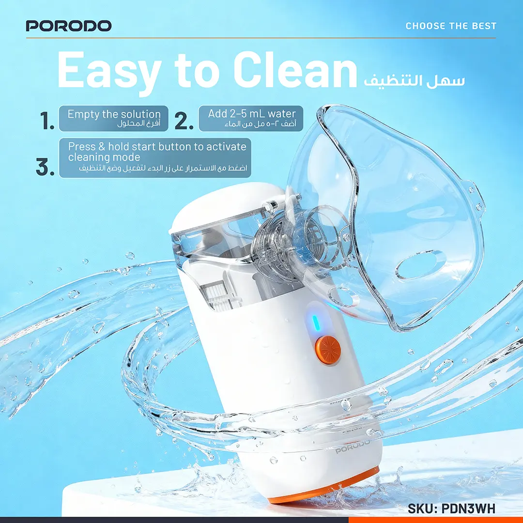 PORODO LIVEON PORTABLE NEBULIZER RECHARGEABLE AND SUFER FINE PARTICLES WHITE PDN3WH - Image 3