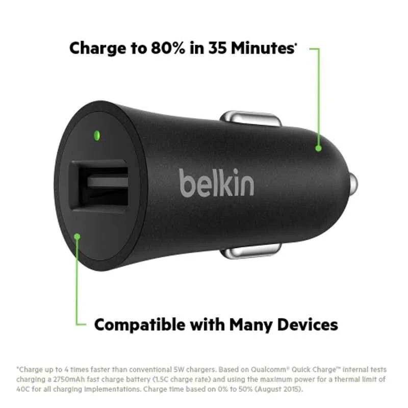 BELKIN CAR CHARGER WITH TYPE C CABLE F7U032BT04 - Image 2