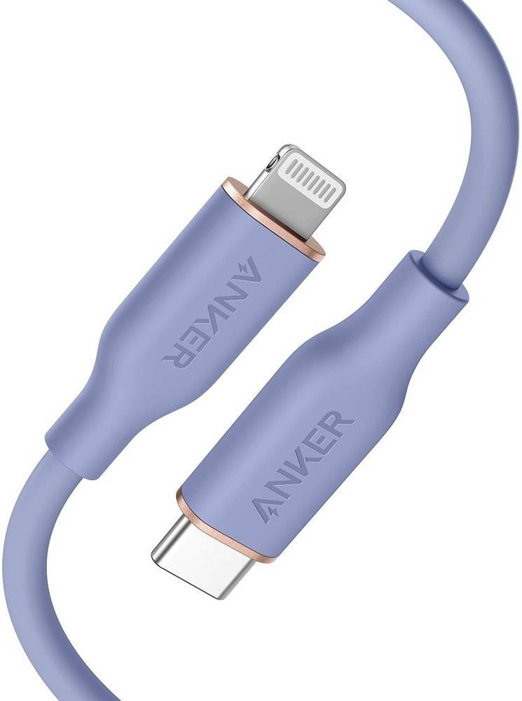 ANKER POWERLINE III FLOW USB C WITH LIGHTNING CONNECTOR 3FT BLUE A8662H31 - Image 2