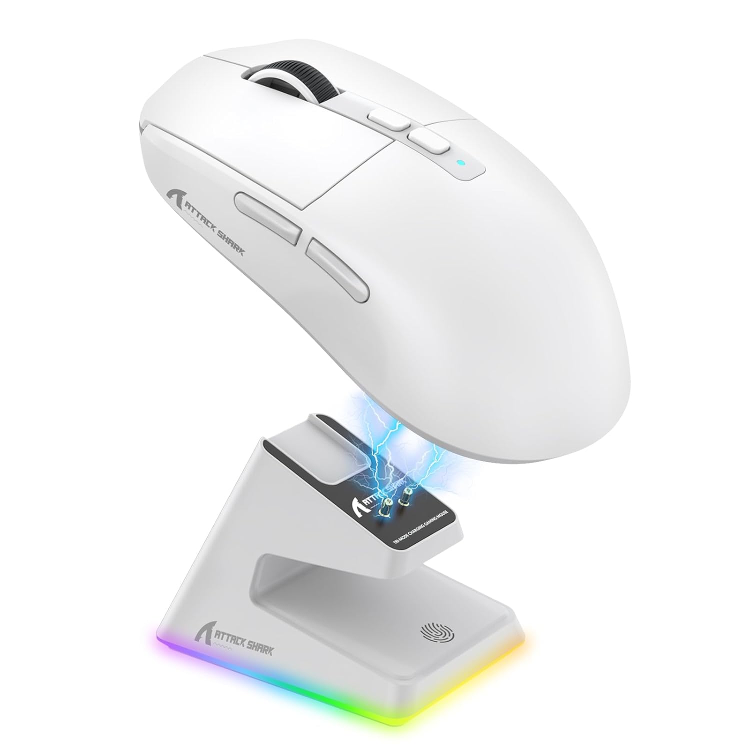 ATTACK SHARK X6 LIGHTWEIGHT WIRELESS GAMING MOUSE WITH RGB CHARGING DOCK WHITE PAW-3395 - Image 2
