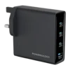 The POWEROLOGY VOLT-X 140W MULTI PORT GAN ADAPTER PD140W BLACK PWTR407EBK