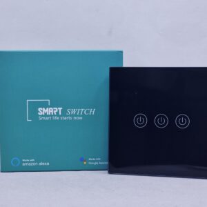 SMART SWITCH WIFI COMPATIBLE AMAZON ALEXA PANEL GANG 3 BLACK DS-101