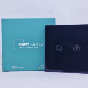 SMART SWITCH WIFI COMPATIBLE AMAZON ALEXA PANEL GANG 2 BLACK DS-101